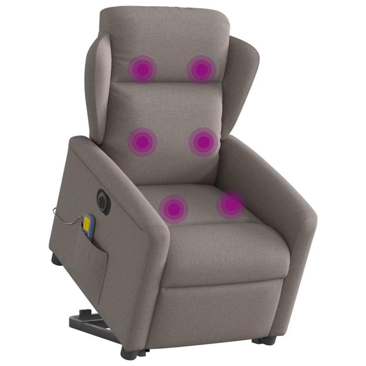 VIDAXL Fauteuil inclinable de massage electrique Taupe Tissu