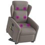 Voir la diapositive 3 : VIDAXL Fauteuil inclinable de massage electrique Taupe Tissu