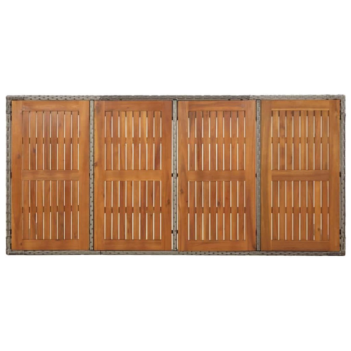 VIDAXL Table de jardin dessus en bois Gris 190x90x75 cm Resine tressee