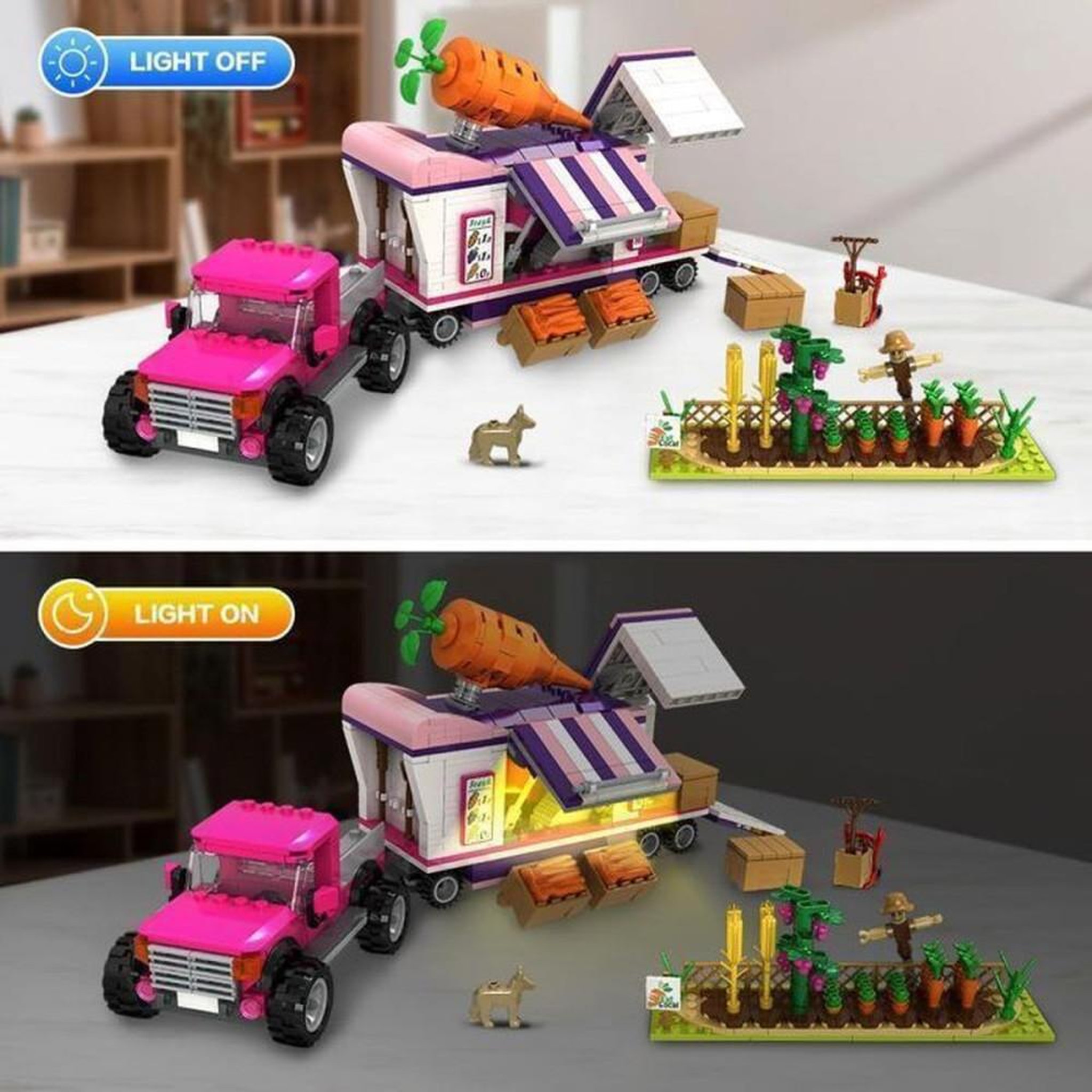 Voir la diapositive 2 : Ensemble de construction transformable 3-en-1 ferme 8831, 835 pièces avec LED