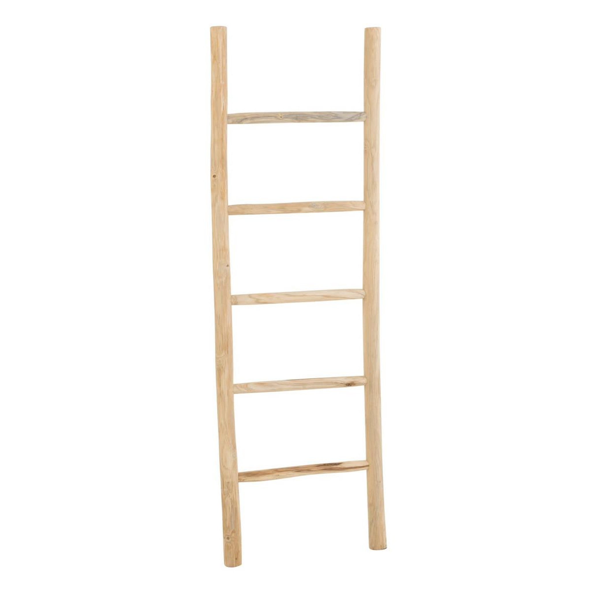J-LINE Échelle déco 5 marches en bois  teck  158cm naturel