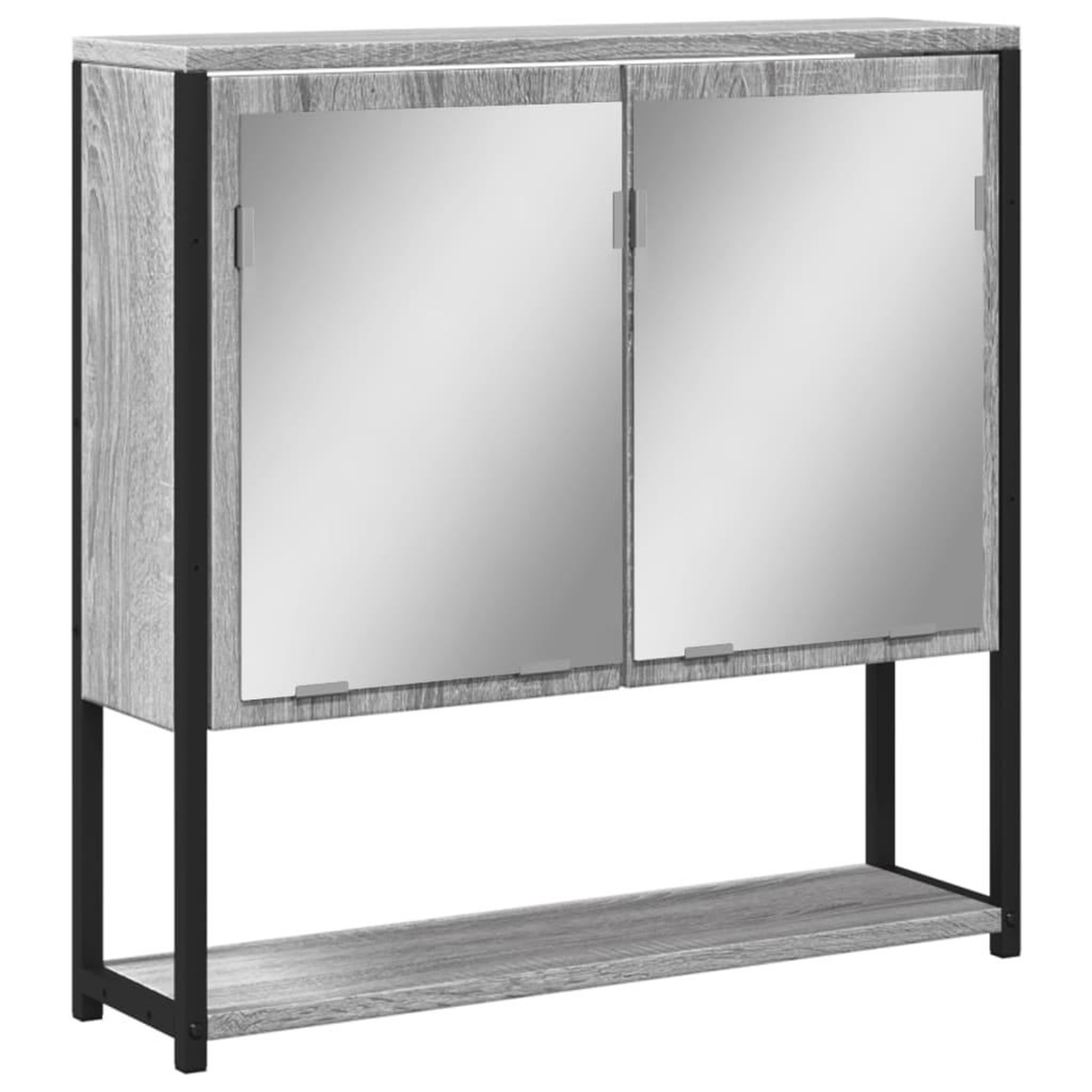 Voir la diapositive 2 : VIDAXL Armoire a miroir de salle de bain sonoma gris bois d'ingenierie