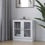 VIDAXL Armoire a vitrine Blanc 82,5x30,5x80 cm Bois d'ingenierie