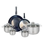 ELO Ensemble de 2 Poêles de cuisson 24 et 32 cm et 4 faitouts 12, 14, 16 et 24 cm Elo Prima Brillant