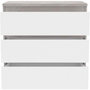 Voir la diapositive 6 : MARKET24 Commode CHELSEA 3 Tiroirs - Couleur blanc/béton clair - L 77,2 x P 42 x H 79,9 cm