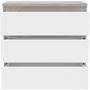 Voir la diapositive 6 : MARKET24 Commode CHELSEA 3 Tiroirs - Couleur blanc/béton clair - L 77,2 x P 42 x H 79,9 cm