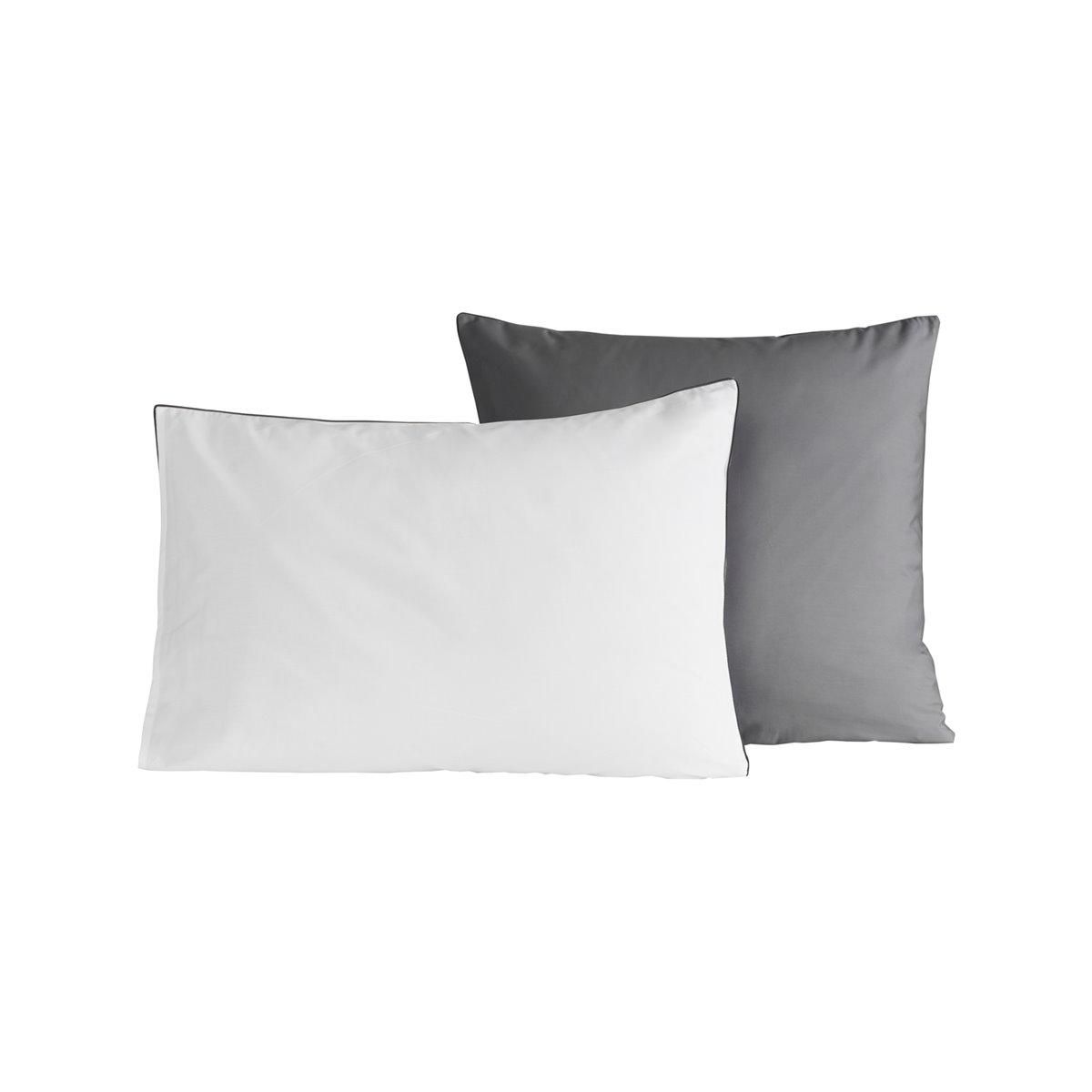 Sensei Maison Lot de 2 taies d'oreiller bicolores en percale coton DOZMARY