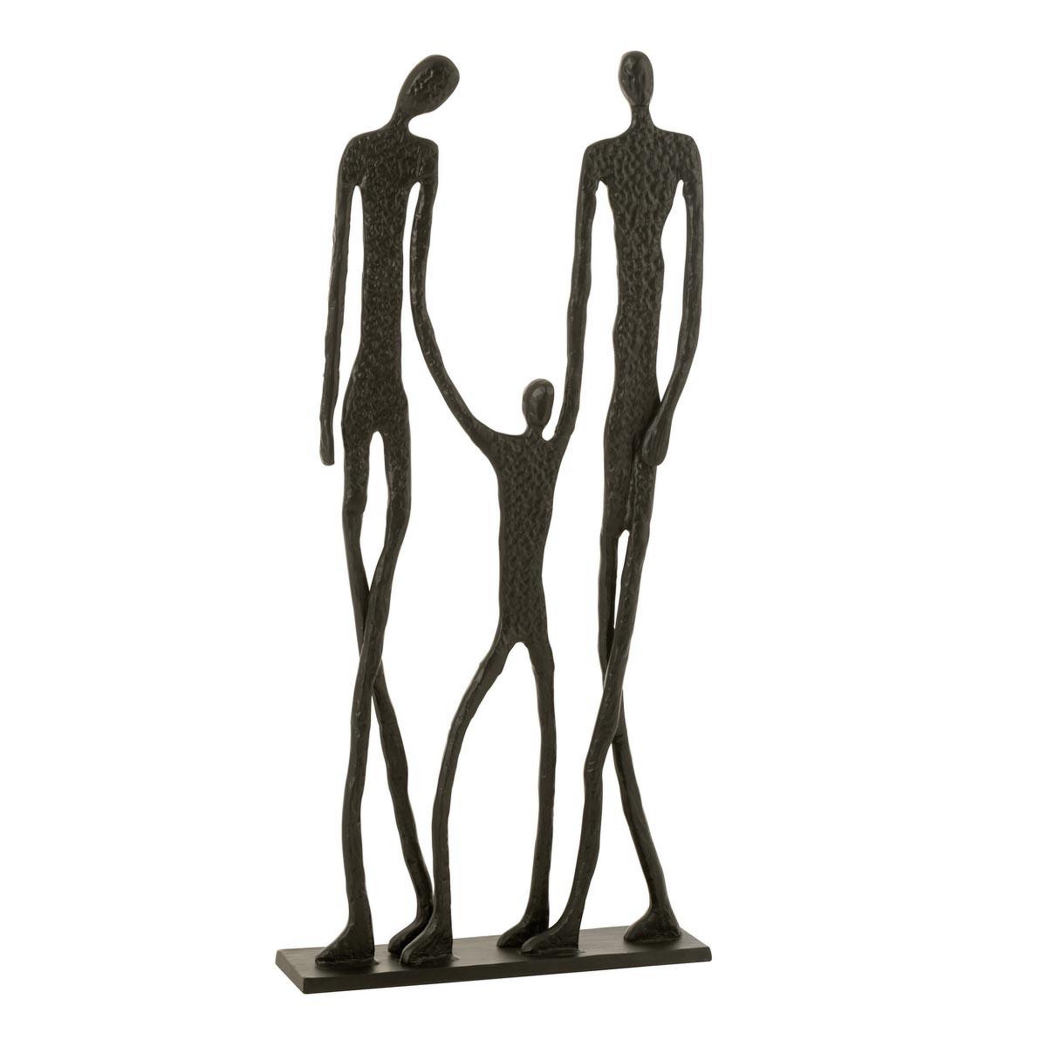 J-LINE Statue famille en métal  ensemble  122cm noir