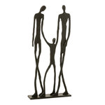 Paris Prix Statue Famille en Métal  Ensemble  122cm Noir