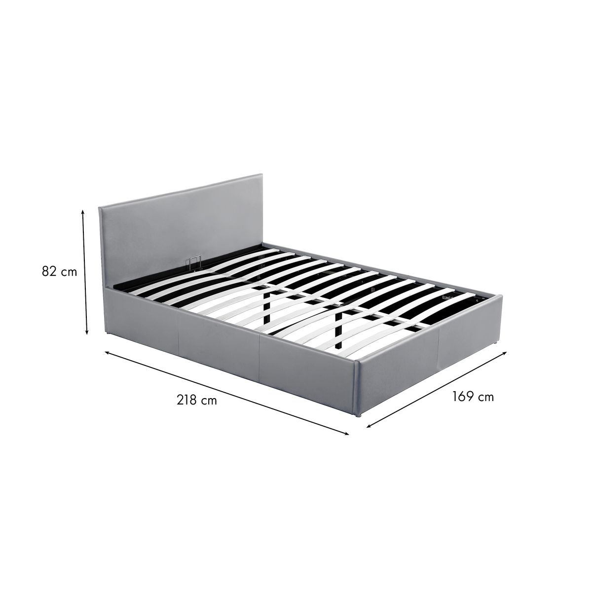 Lit coffre 160x200 cm sommier inclus avec tete de lit WILLOW