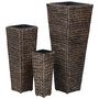 Voir la diapositive 3 : VIDAXL Lits sureleves 3 pcs Jacinthe d'eau Marron fonce