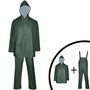 Voir la diapositive 1 : VIDAXL Combinaison de pluie impermeable 2 pcs avec capuche Vert L