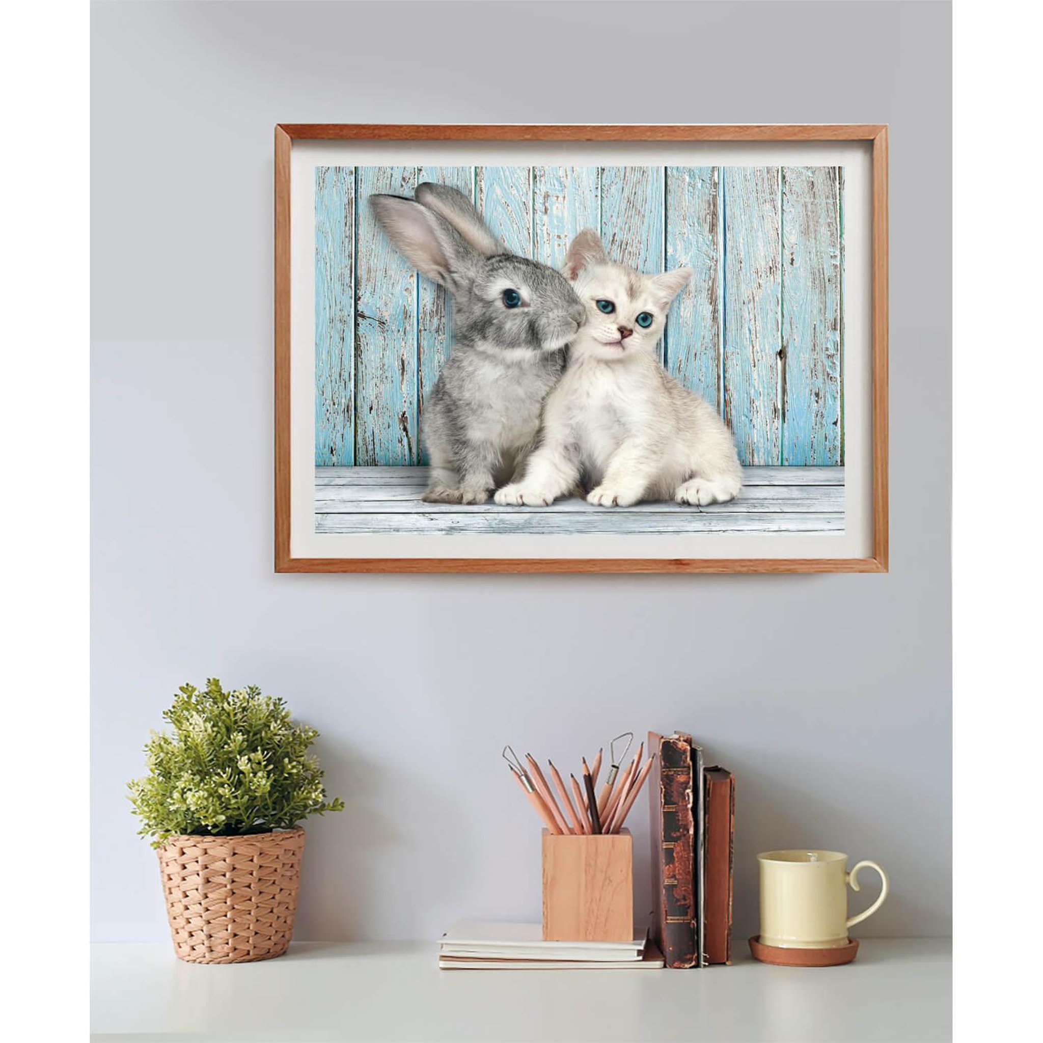 Voir la diapositive 6 : CLEMENTONI Puzzle 500 pièces + poster : Chat et Lapin
