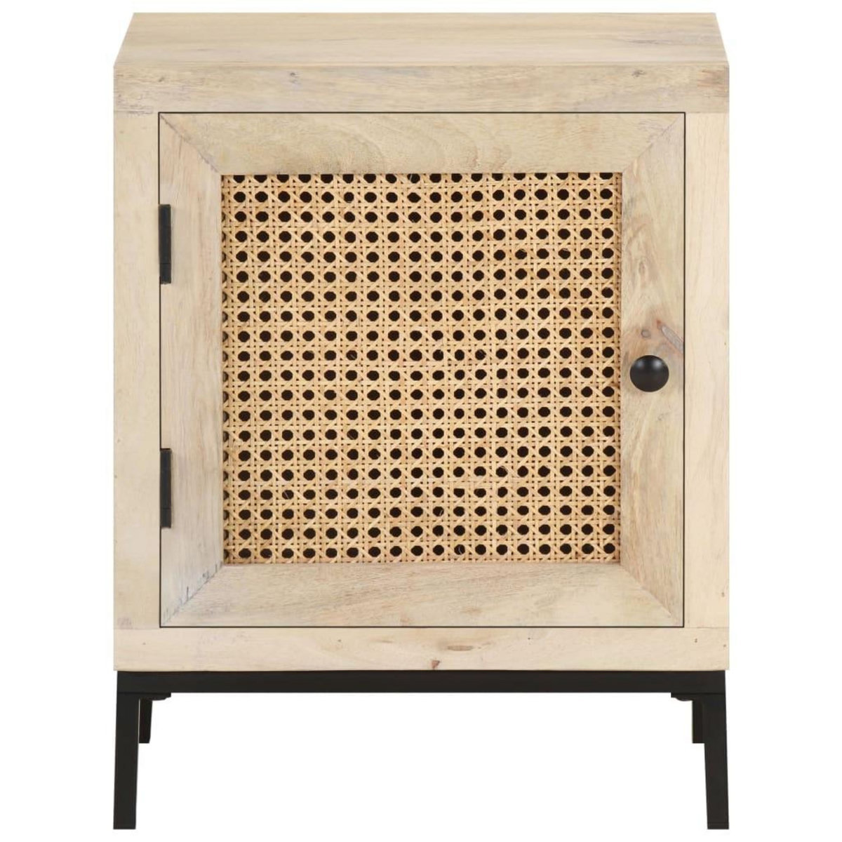 VIDAXL Table de chevet 40x30x50 cm Bois de manguier et canne naturelle