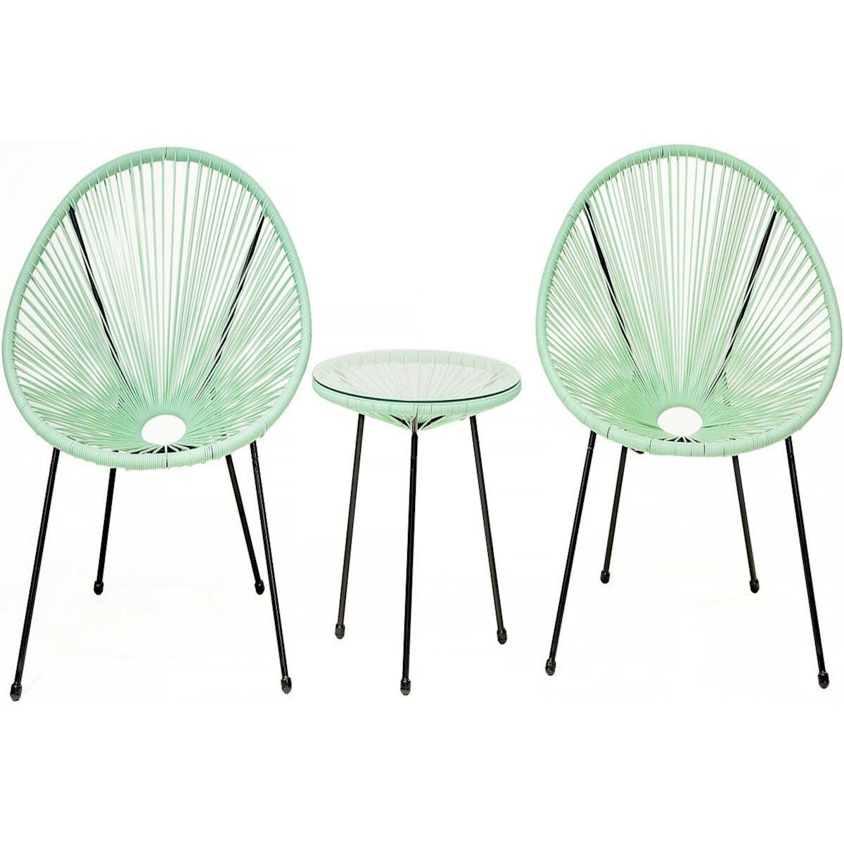 Habitat et Jardin Ensemble de jardin acapulco   Liana  - 2 places - Vert clair