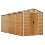 Voir la diapositive 2 : VIDAXL Abri de jardin marron clair 191x470x198 cm acier galvanise