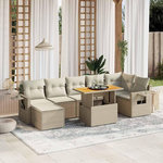 VIDAXL Salon de jardin avec coussins 8 pcs beige resine tressee