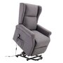 HOMCOM Fauteuil de relaxation électrique fauteuil releveur inclinable avec repose-pied ajustable lin gris chiné