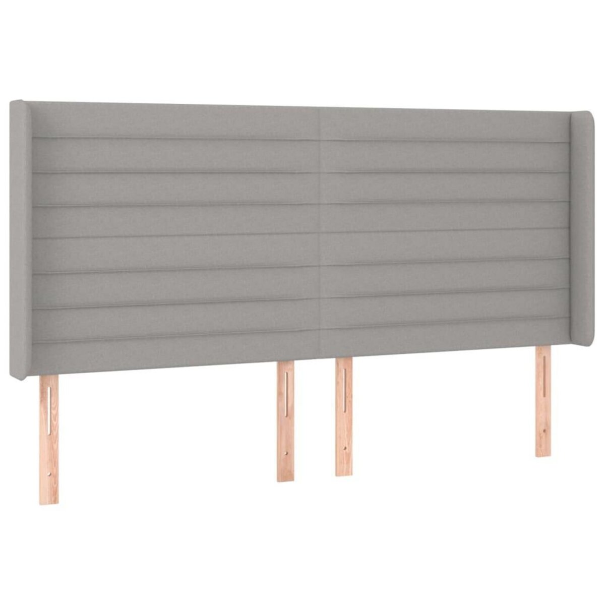 VIDAXL Tete de lit a LED Gris clair 203x16x118/128 cm Tissu