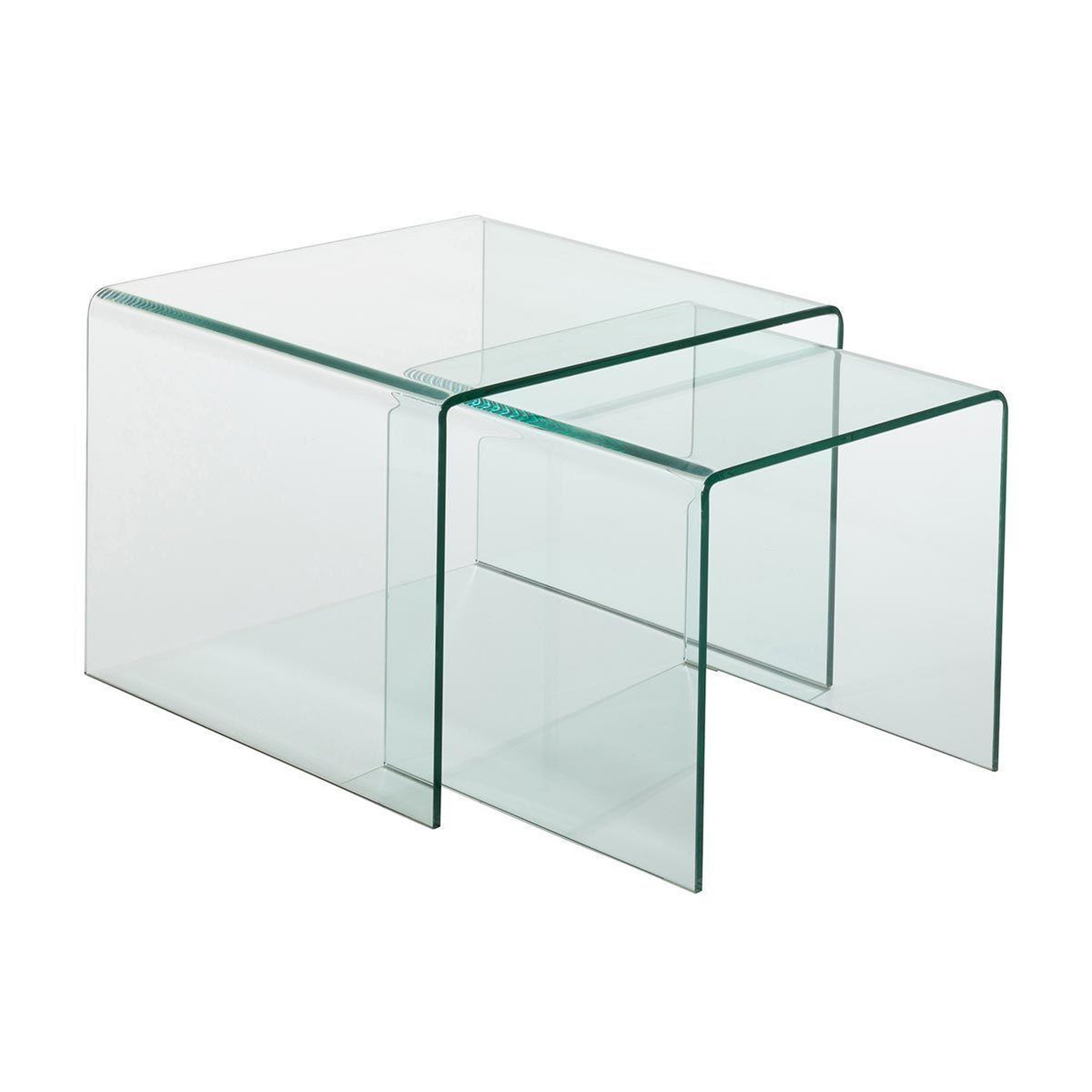 Voir la diapositive 2 : J-LINE Lot de 2 tables gigognes  veria  65cm transparent