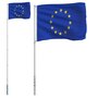 Voir la diapositive 2 : VIDAXL Drapeau de l'Europe et mat 5,55 m Aluminium