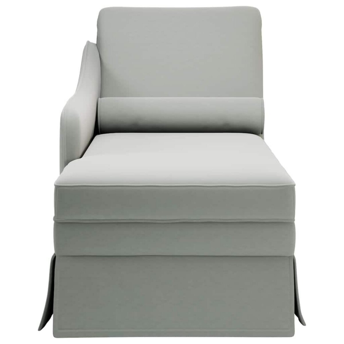 VIDAXL Fauteuil long et traversin accoudoir droit gris clair velours