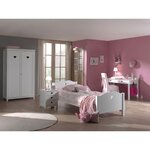 Paris Prix Pack - Lit Enfant, Chevet, Armoire & Bureau  Amori I  Blanc