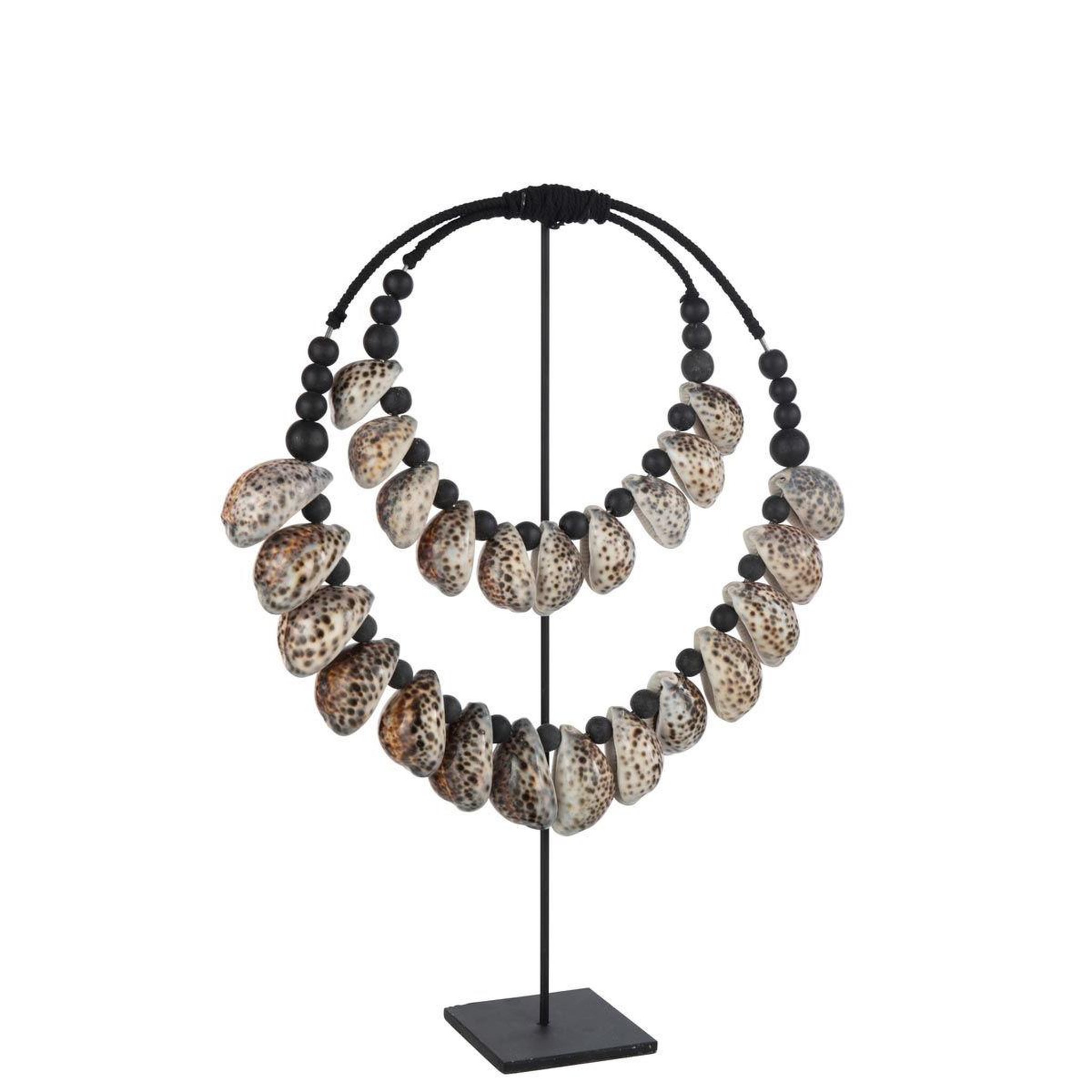 Voir la diapositive 2 : J-LINE Décoration sur pied  coquillages  60cm noir