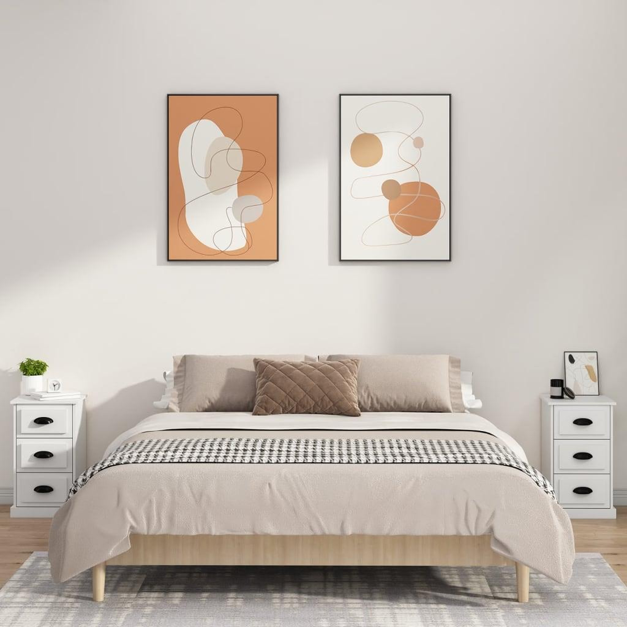 Voir la diapositive 3 : VIDAXL Table de chevet blanc 39x39x67 cm bois d'ingenierie