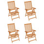 Voir la diapositive 2 : VIDAXL Chaises de jardin lot de 4 avec coussins noir Bois teck solide