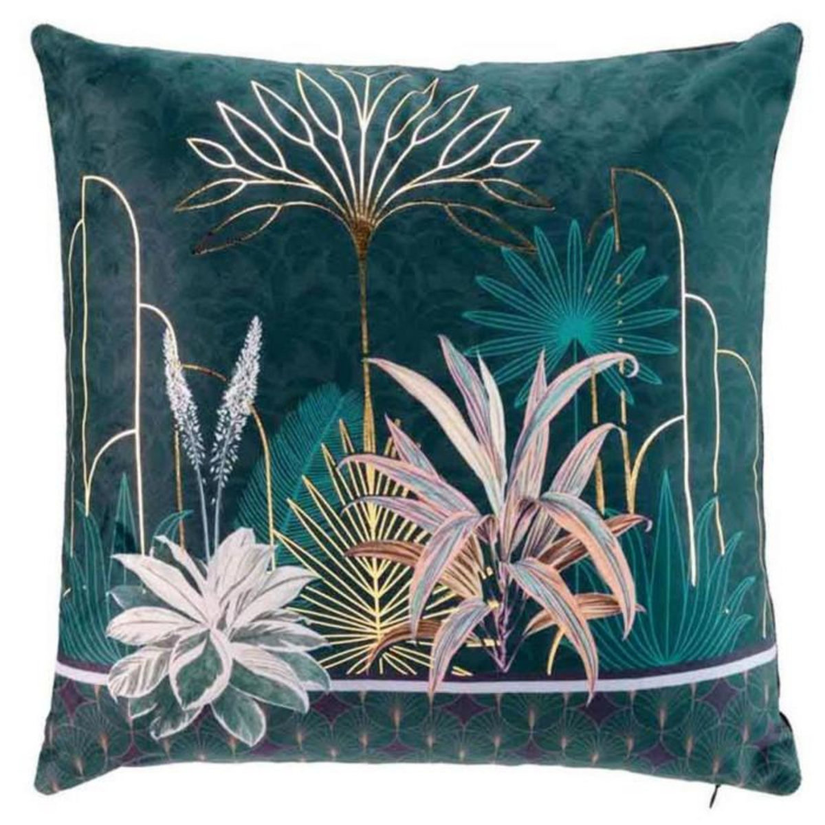 Paris Prix Housse de Coussin Imprimée  Floriana  40x40cm Vert