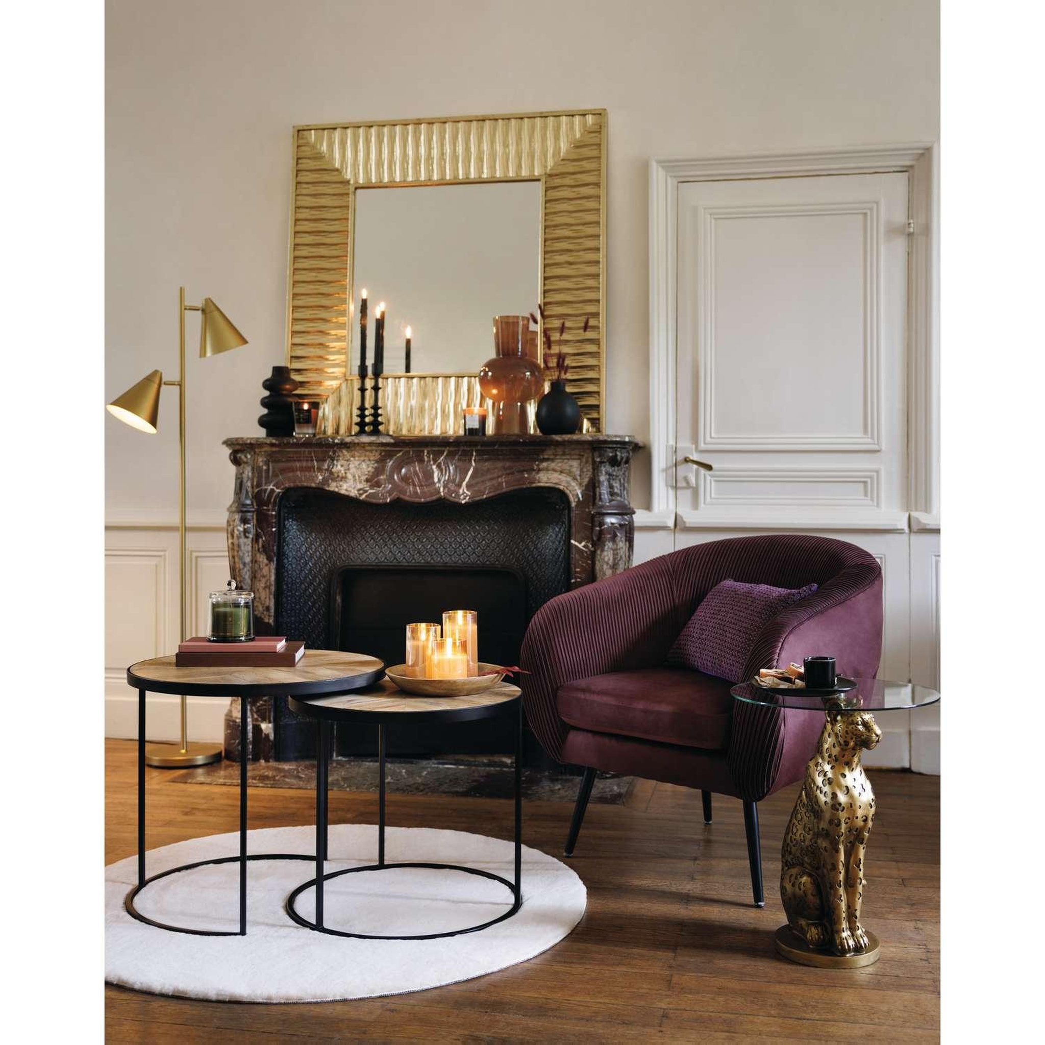 Voir la diapositive 6 : ATMOSPHERA Fauteuil en velours SOLARO - Vert