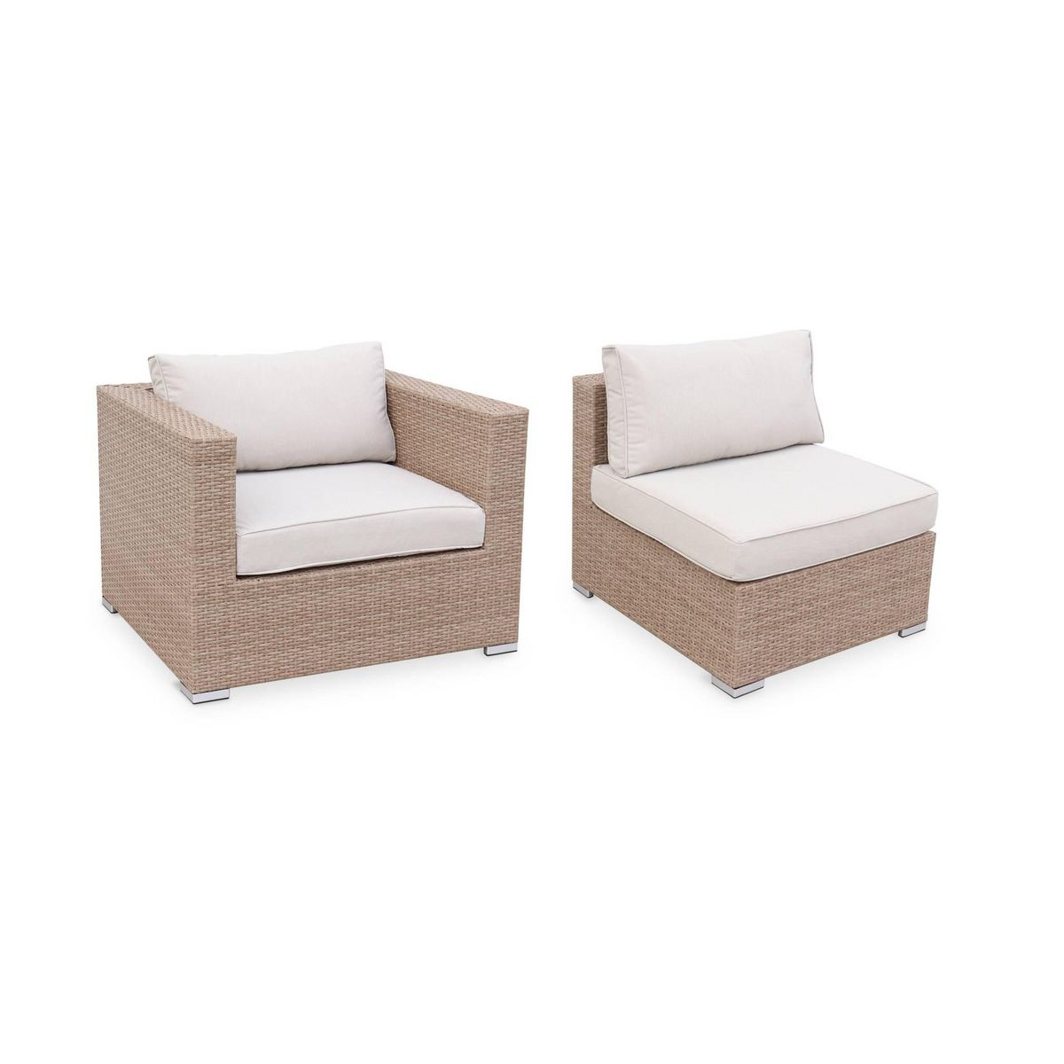 SWEEEK Salon de jardin Caligari en résine tressée 5 places