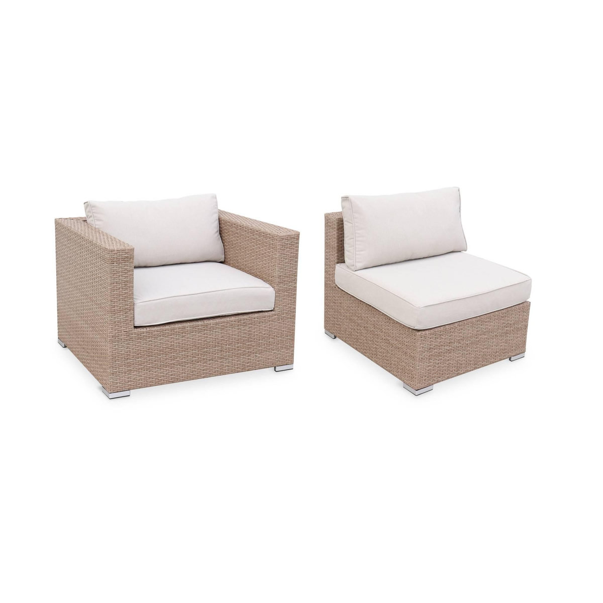 SWEEEK Salon de jardin Caligari en résine tressée 5 places