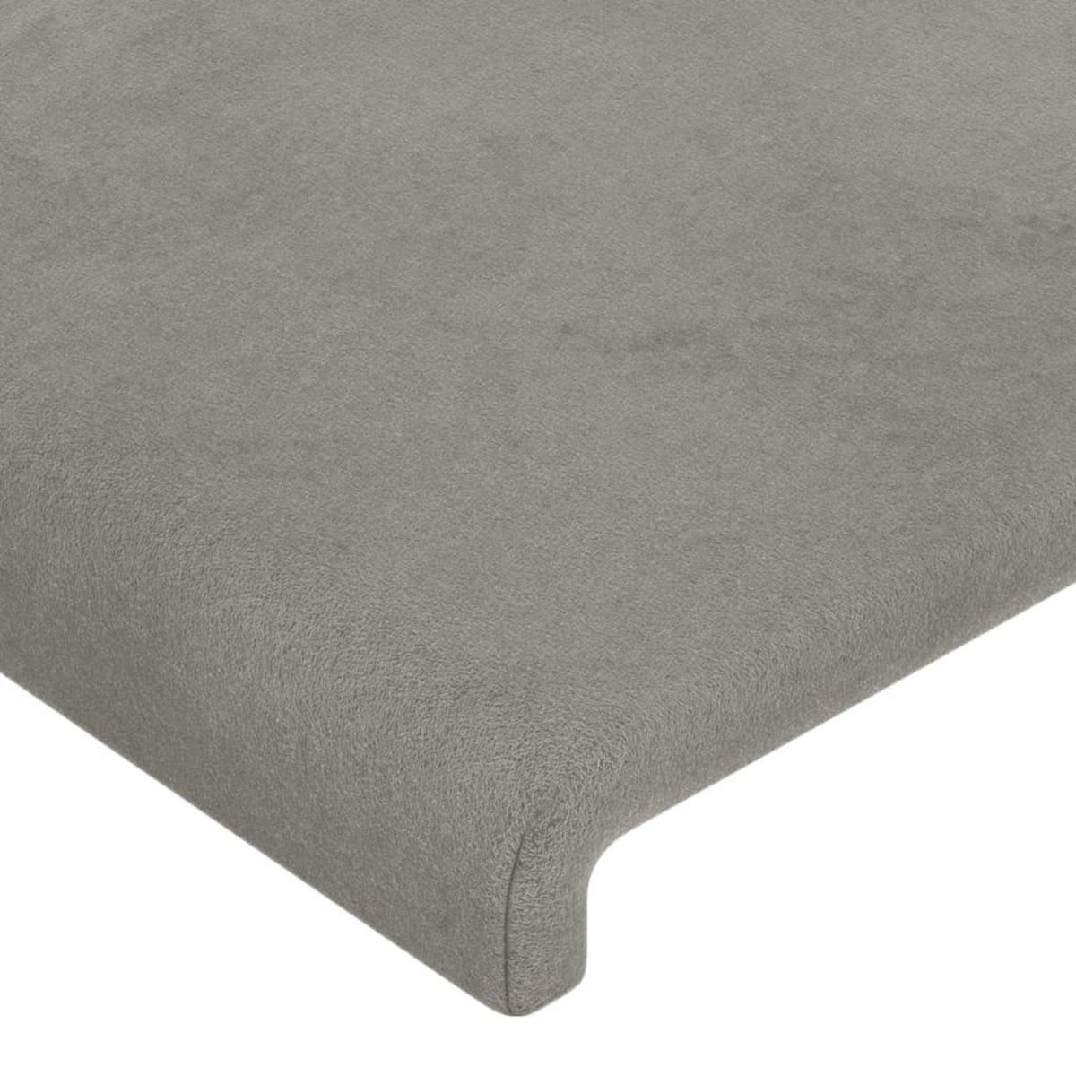VIDAXL Tete de lit Gris clair 100x5x78/88 cm Velours