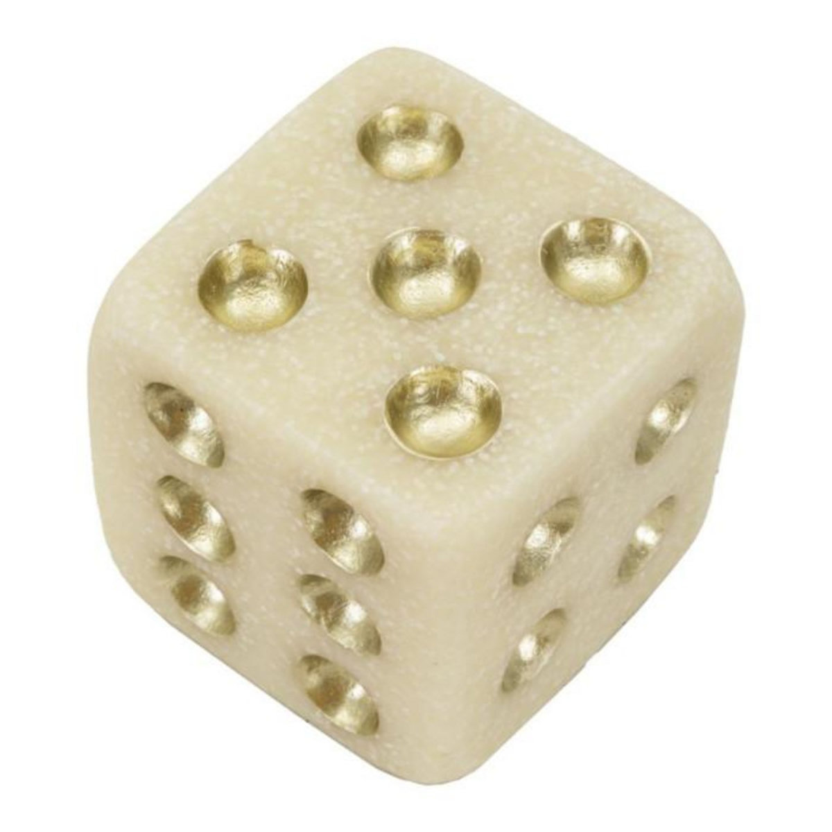 Paris Prix Dé Déco en Résine  Quarzy  8cm Blanc & Or