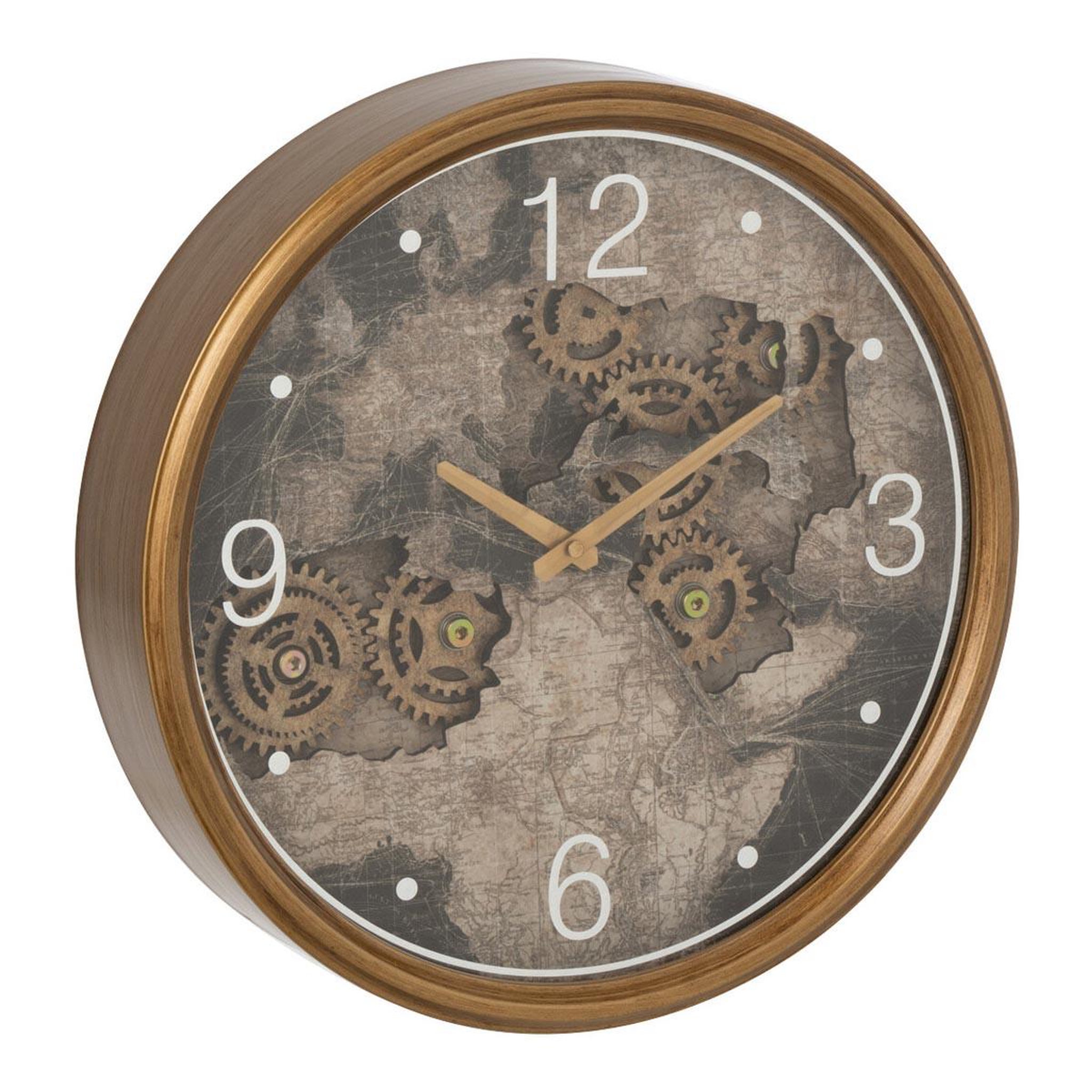J-LINE Horloge murale  carte europe  39cm or