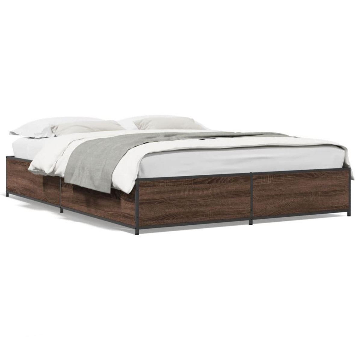 VIDAXL Cadre de lit sans matelas chene marron 140x190 cm