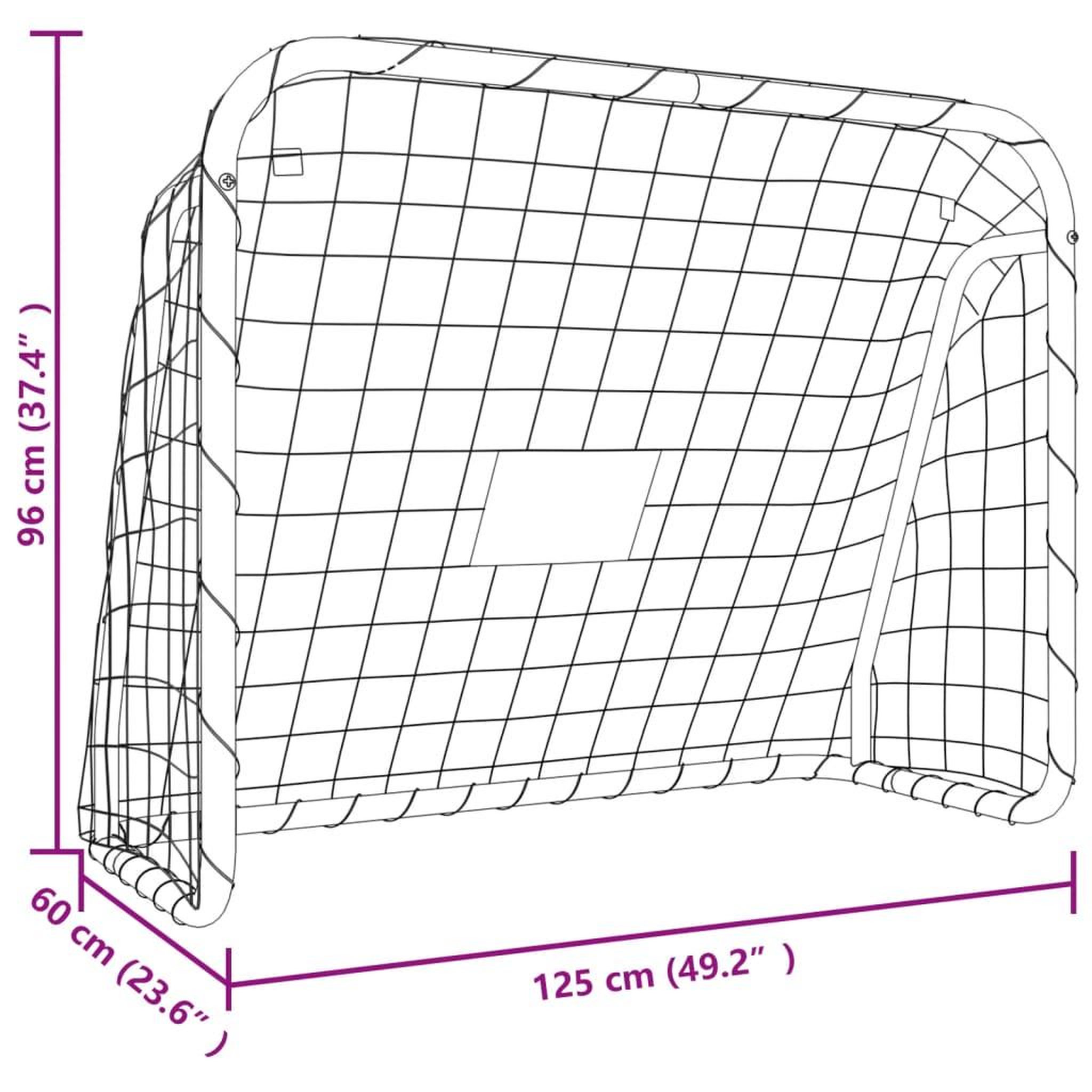 Voir la diapositive 6 : VIDAXL But de football et filet blanc 125x96x60 cm acier et polyester