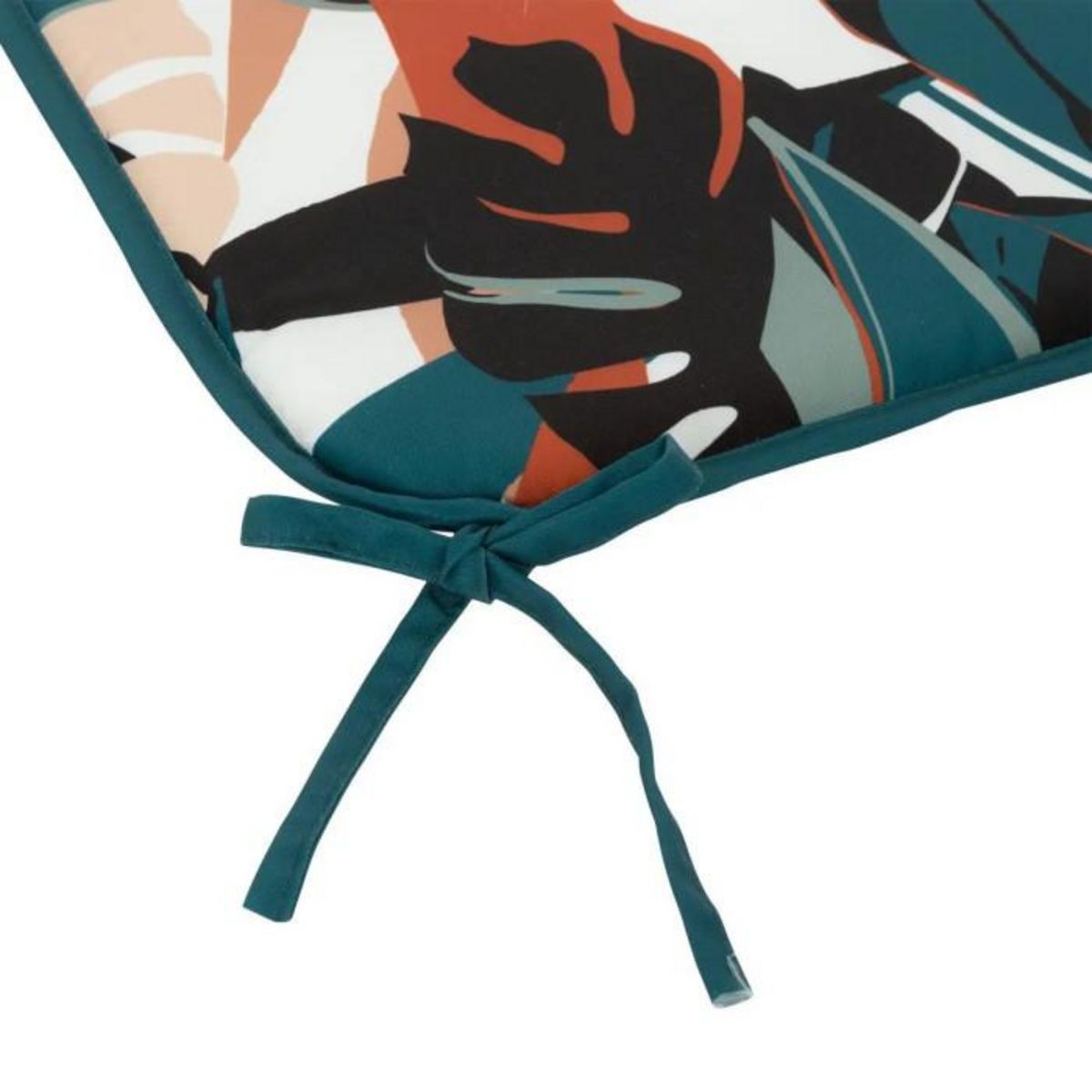 ATMOSPHERA Galette de Chaise Imprimée  Feuilles  38x38cm Bleu Canard