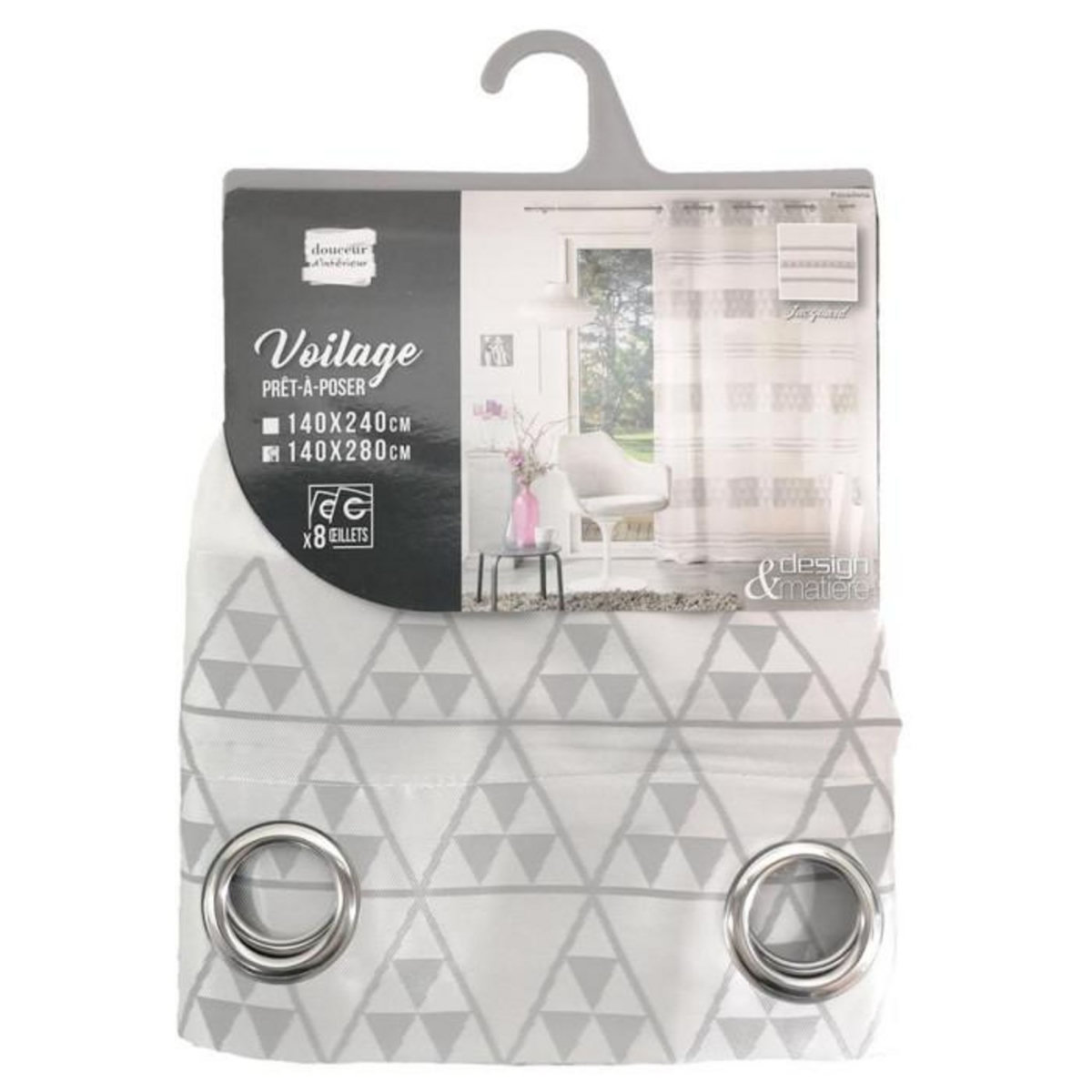 Paris Prix Rideau Voilage à Œillets  Pasadena  140x280cm Blanc