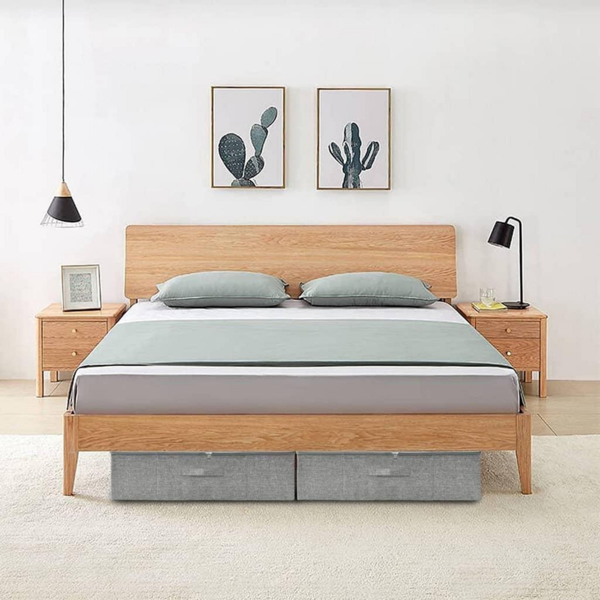 VIDAXL Boîtes de rangement 2 pcs Tissu 70x40x18 cm Gris