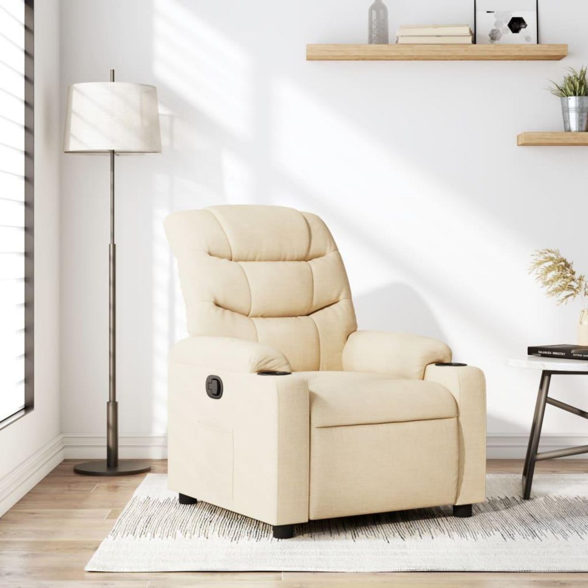 VIDAXL Fauteuil inclinable Creme Tissu