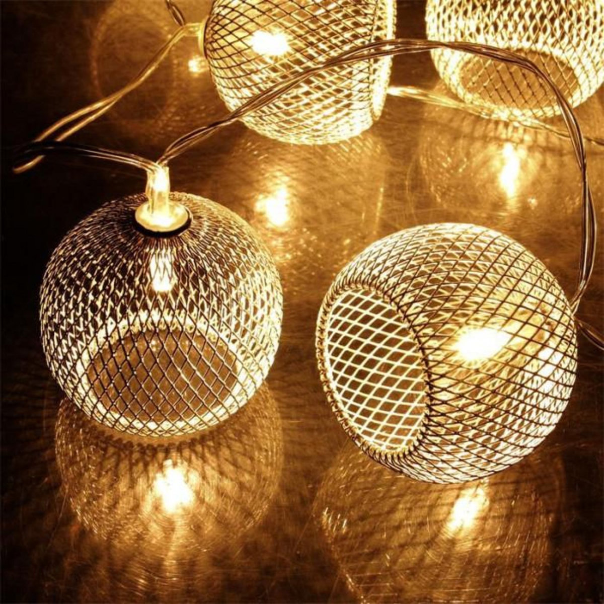 Paris Prix Guirlande Lumineuse Led  10 Cloches  175cm Argent