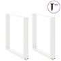 Voir la diapositive 3 : VIDAXL Pieds de table a manger forme de U 2 pcs blanc 90x(72-73) cm