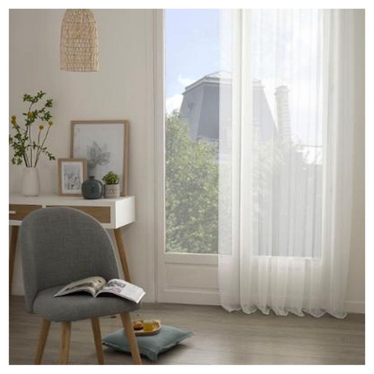 Voilage fin uni à &oelig;illets MOLY