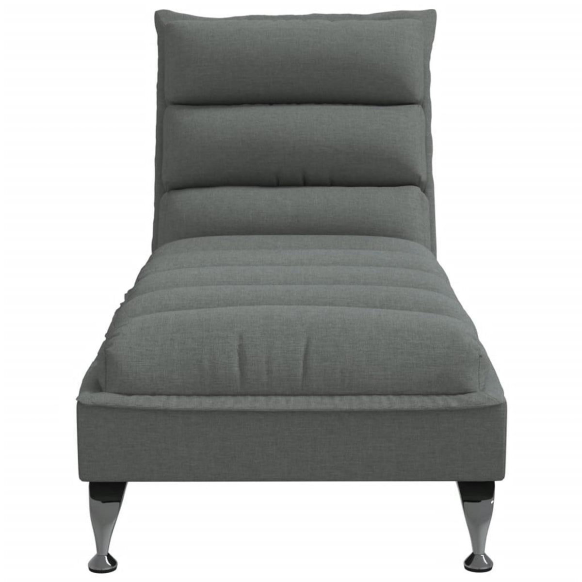 VIDAXL Chaise longue avec coussins gris fonce tissu