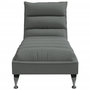 Voir la diapositive 4 : VIDAXL Chaise longue avec coussins gris fonce tissu