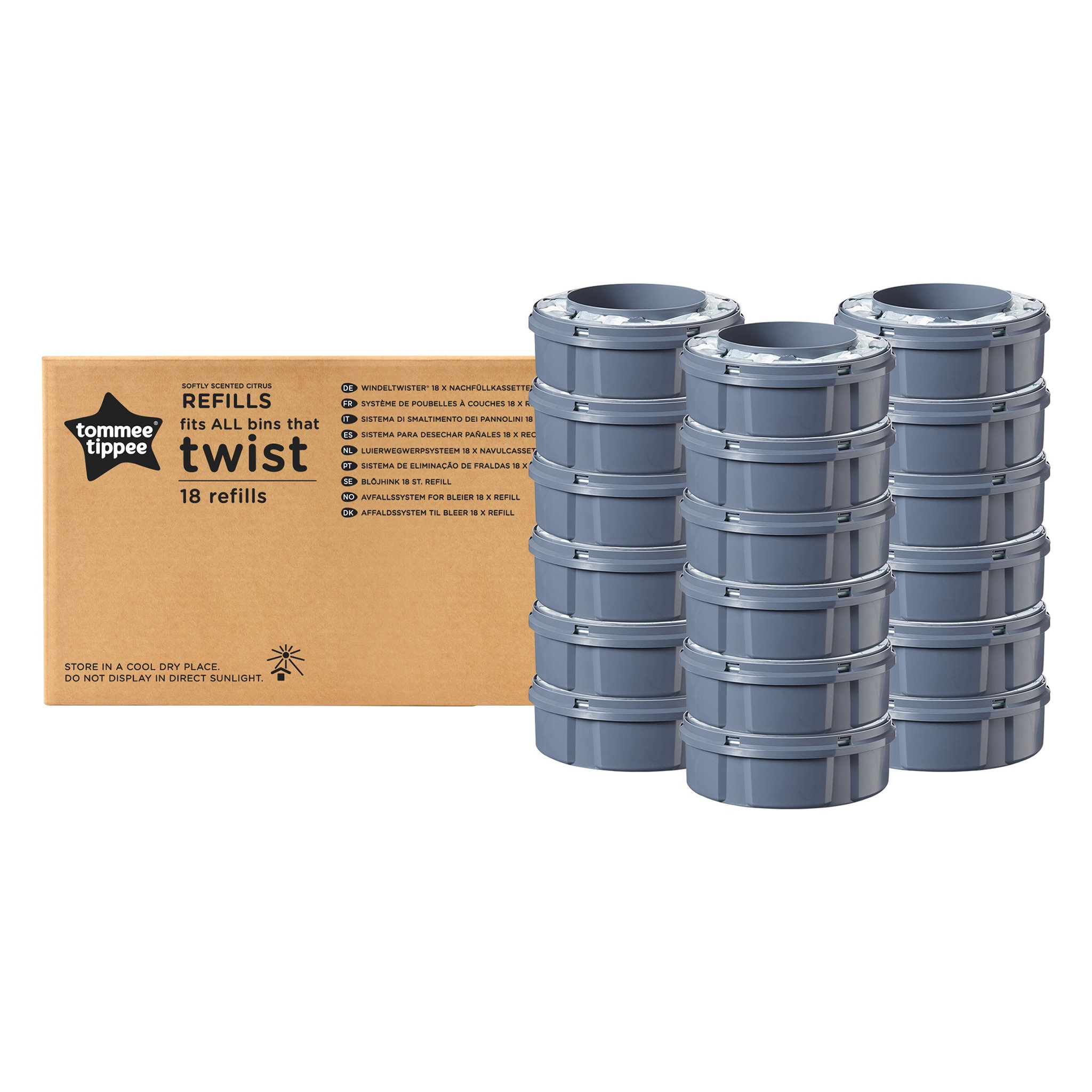 TOMMEE TIPPEE Recharges poubelle à couches Twist & click x18
