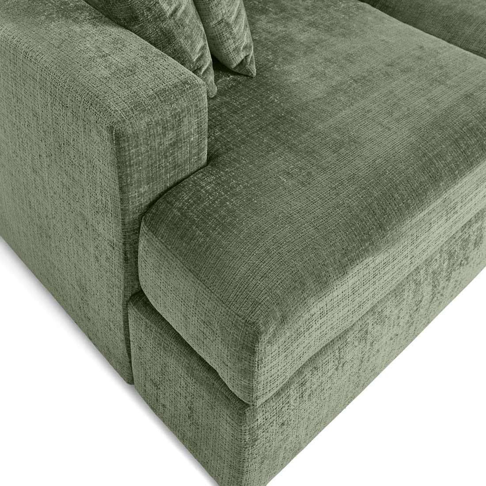 Voir la diapositive 6 : BEST MOBILIER Collins - canapé droit 4 places avec double méridienne - assise profonde - en velours texturé